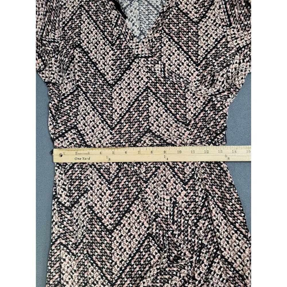 EN FOCUS STUDIO Women's SZ 12 Faux Wrap Dress 3/4 Sleeve NWT Geometric Print - Picture 8 of 9